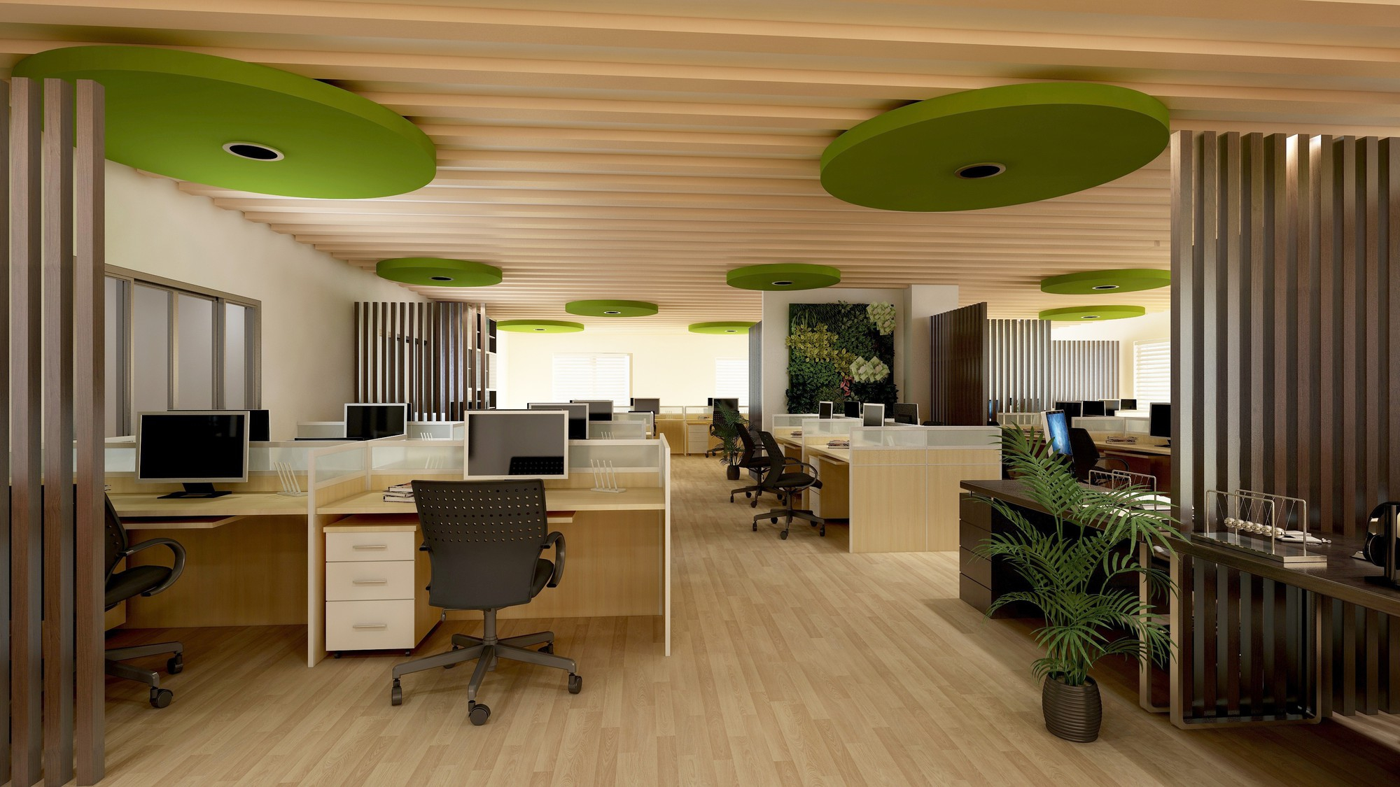 Commercial interior with LED lighting scheme