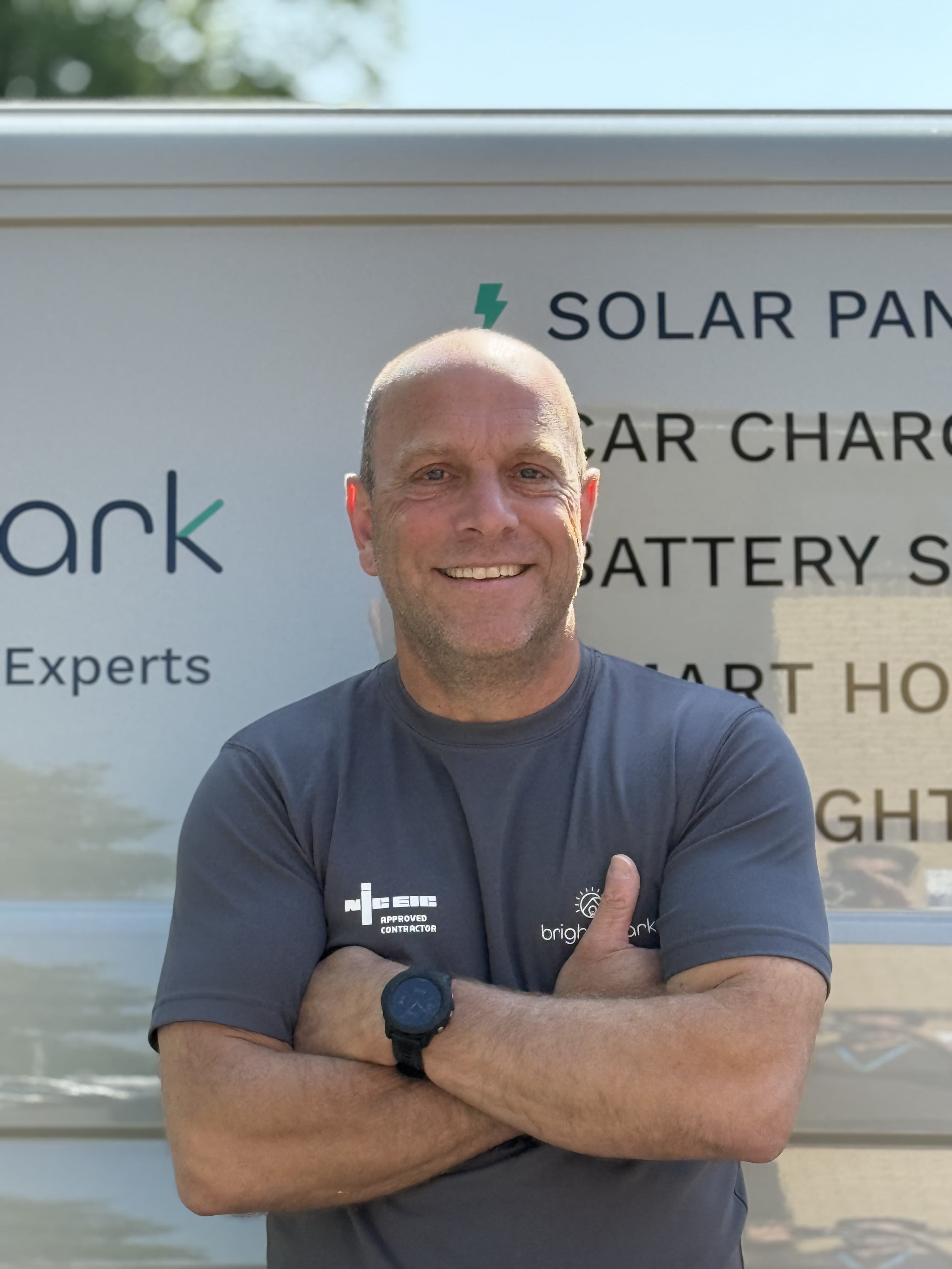 Bright Spark engineer servicing a solar installation