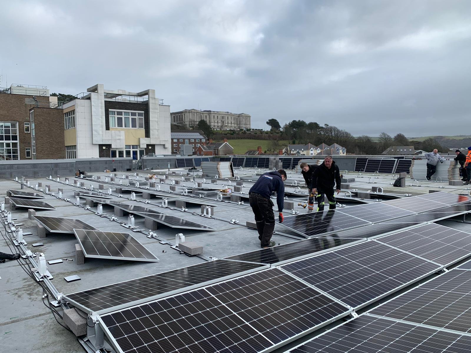 Roof solar PV installation