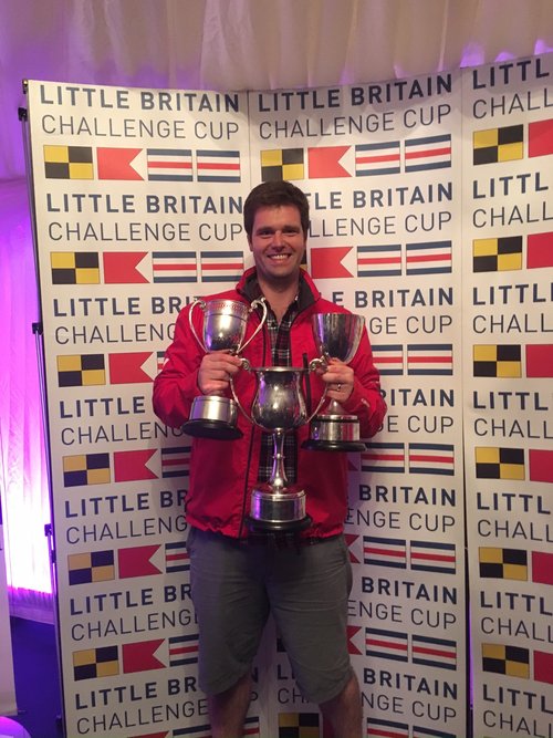 Showing off the trophies the BrightSpark team won at the Little Britain Challenge Cup